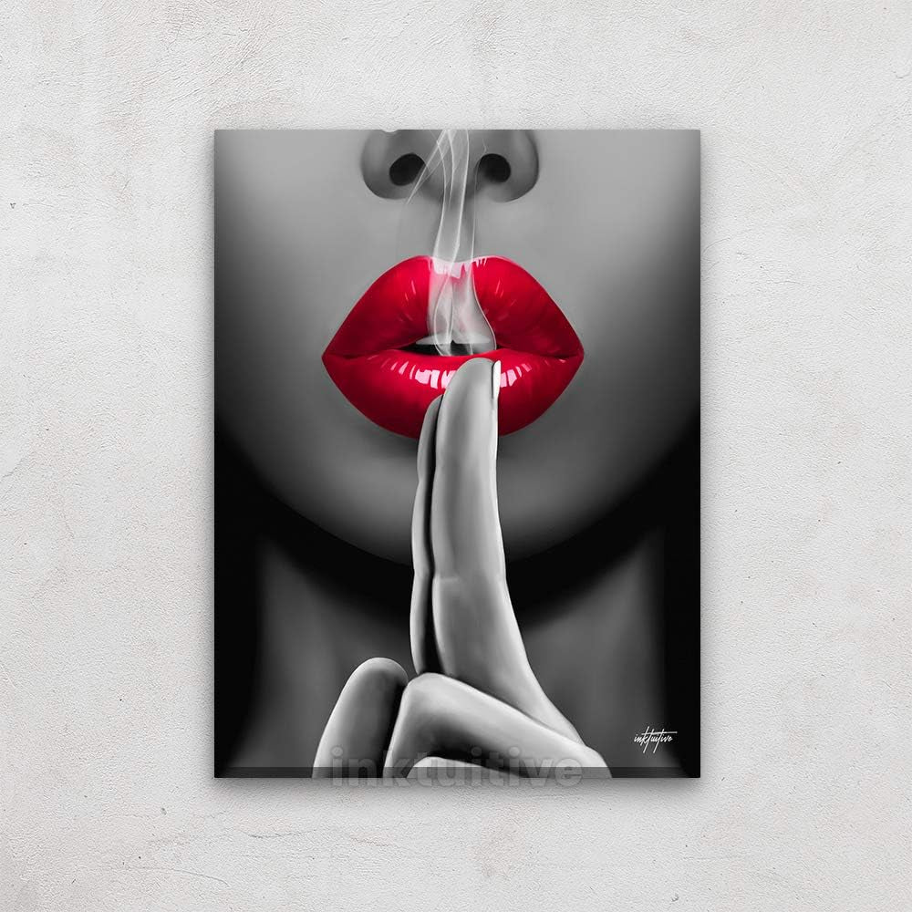 'Smoldering Kiss' Large Canvas Wall Art Decor | 16X12 Non-Framed High Resolution Canvas Art Wall Decor | Easy Hang Inspirational & Motivational Wall Art