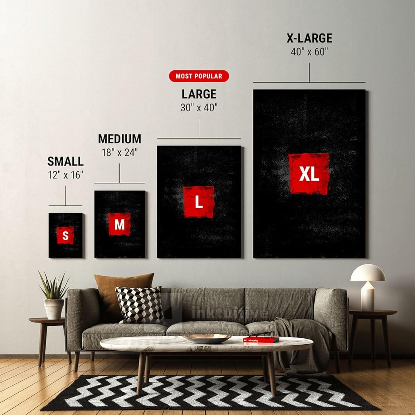 'Smoldering Kiss' Large Canvas Wall Art Decor | 16X12 Non-Framed High Resolution Canvas Art Wall Decor | Easy Hang Inspirational & Motivational Wall Art
