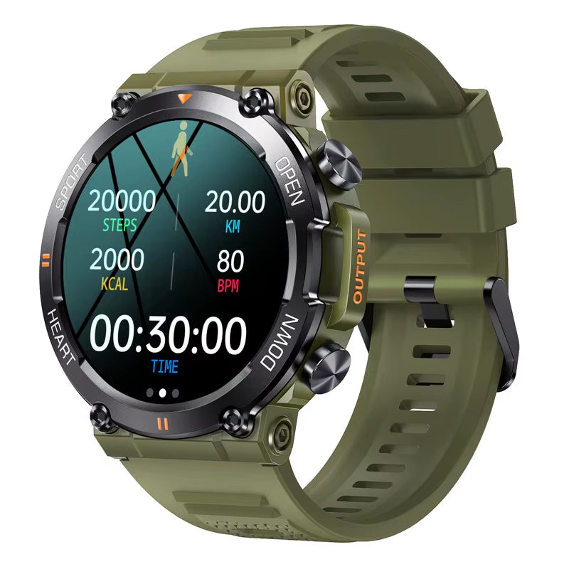 K56Pro Men's Smart Watch with Heart Rate Monitor, Bluetooth Connectivity, 400mAh Long Battery Life, 1.39-Inch HD Display, Ideal for Outdoor Sports
