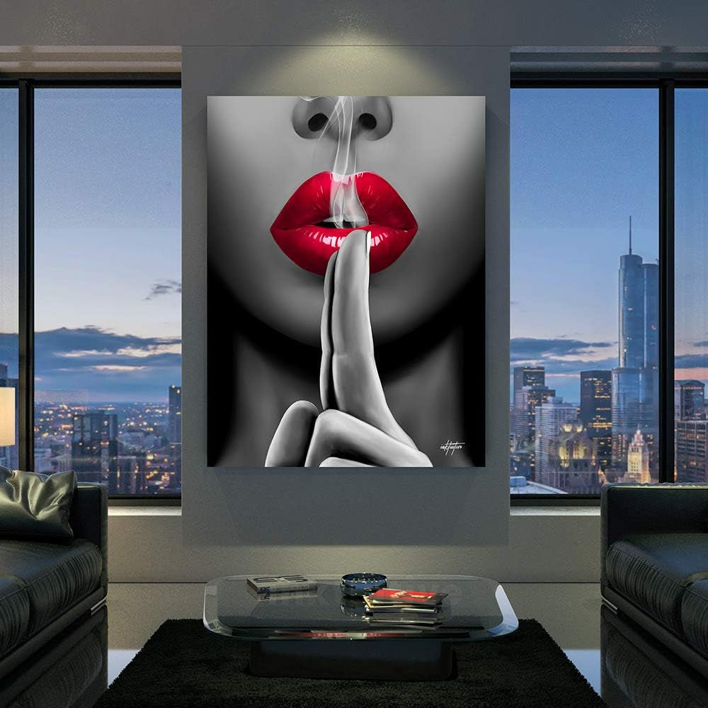 'Smoldering Kiss' Large Canvas Wall Art Decor | 16X12 Non-Framed High Resolution Canvas Art Wall Decor | Easy Hang Inspirational & Motivational Wall Art