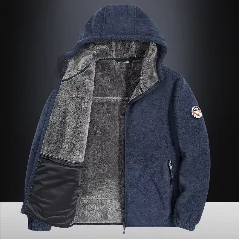 Autumn/Winter Men'S New Fleece-Lined Jacket Inner Lining Fleece-Lined Double Warm Loose Fit Men'S Jacket23