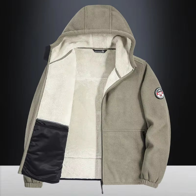 Autumn/Winter Men'S New Fleece-Lined Jacket Inner Lining Fleece-Lined Double Warm Loose Fit Men'S Jacket23