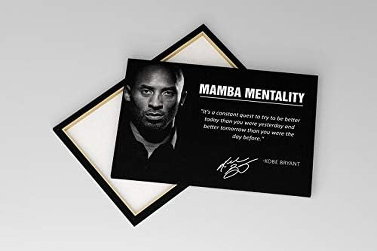 CANVAGIFTS Kobe Bryant with Motivation Quote Wall Art | Mamba Mentality Wall Art 4 | Basketball Wall Art | Sports Wall Art | Kobe Bryant Poster Stretched Popular 24 × 36 Inches