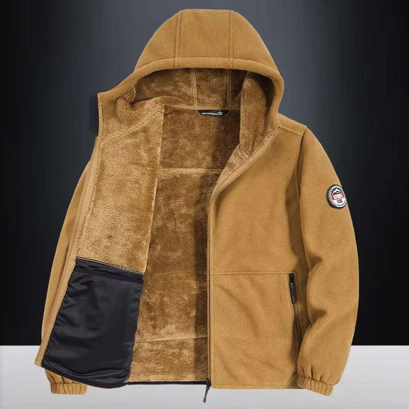 Autumn/Winter Men'S New Fleece-Lined Jacket Inner Lining Fleece-Lined Double Warm Loose Fit Men'S Jacket23