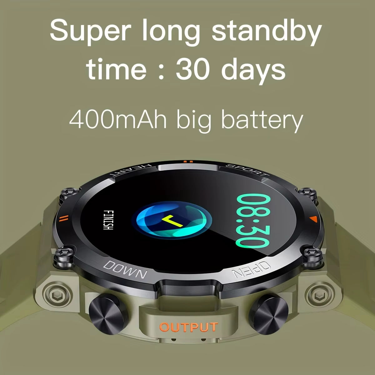 K56Pro Men's Smart Watch with Heart Rate Monitor, Bluetooth Connectivity, 400mAh Long Battery Life, 1.39-Inch HD Display, Ideal for Outdoor Sports